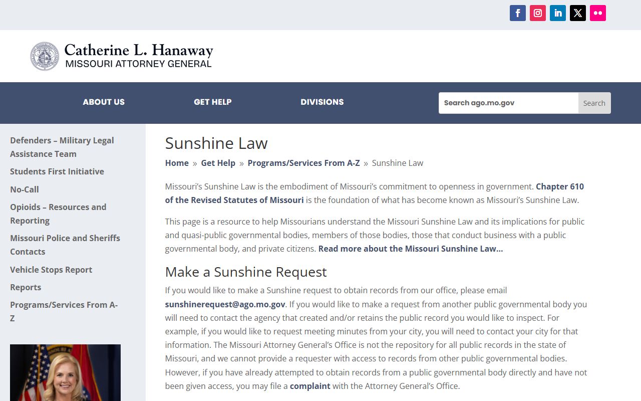 Missouri Sunshine Law source for Daviess County jail mugshots and booking photo requests